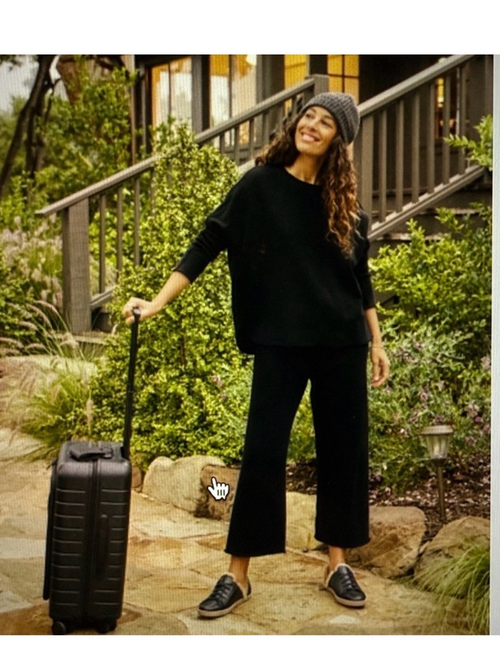 Frank & Eileen Black Relaxed Top and Wide-Leg travel Pants Set